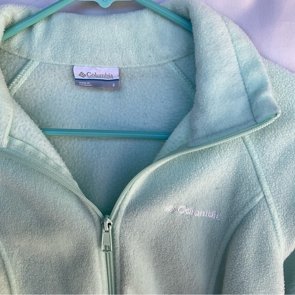 COLUMBIA FLEECE ZIPPER JACKET MINT GREEN SIZE S - Picture 3 of 6